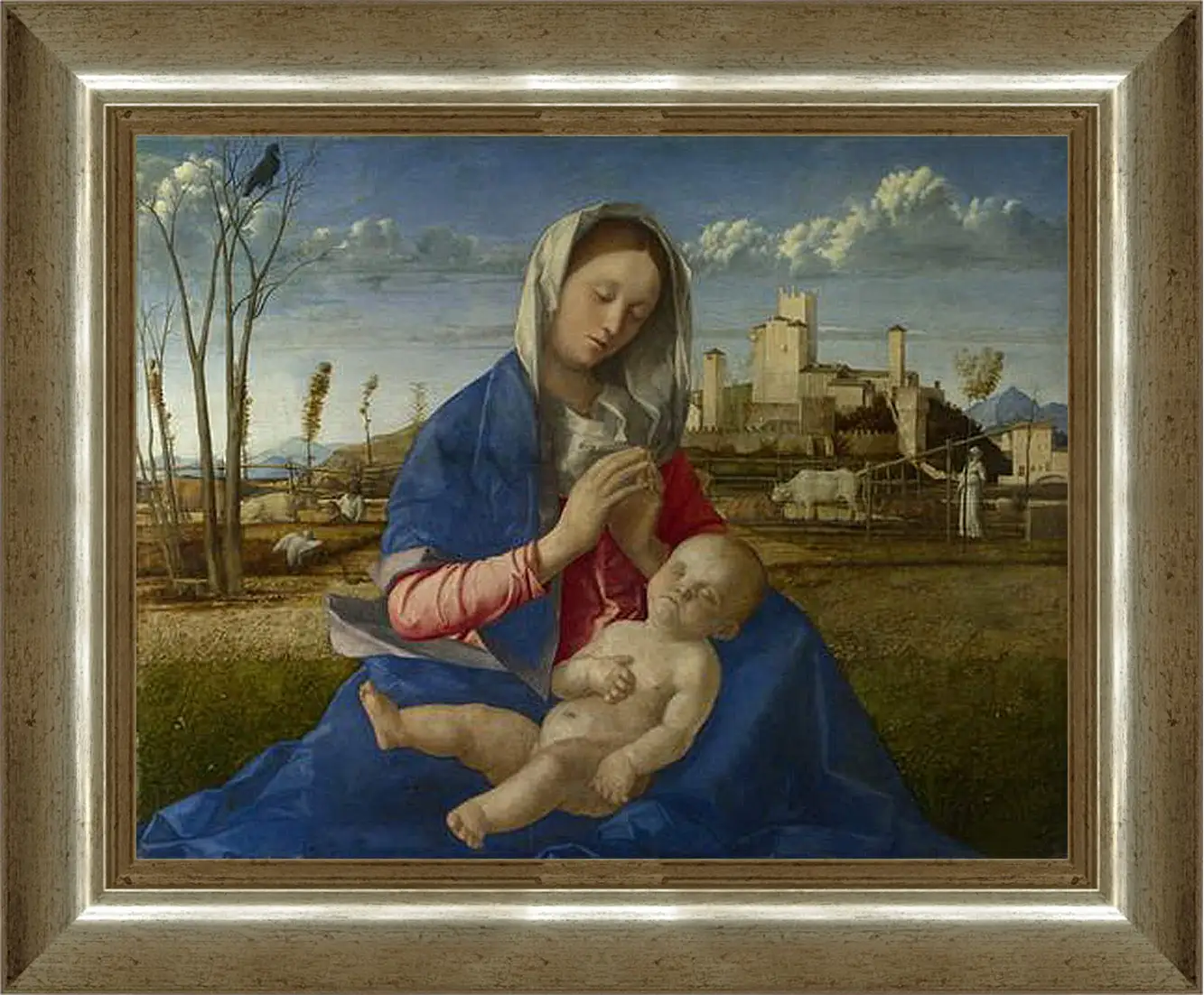 Картина в раме - Madonna of the Meadow. Джованни Беллини