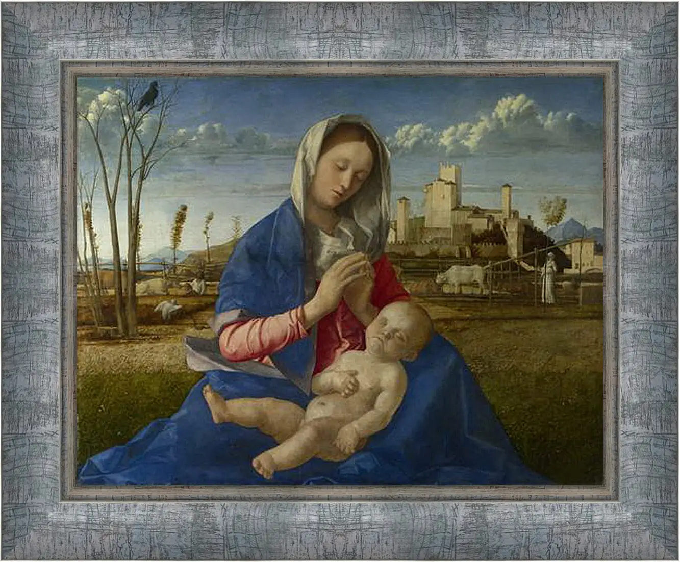 Картина в раме - Madonna of the Meadow. Джованни Беллини