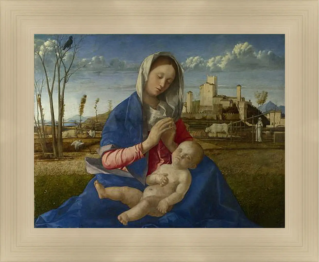 Картина в раме - Madonna of the Meadow. Джованни Беллини