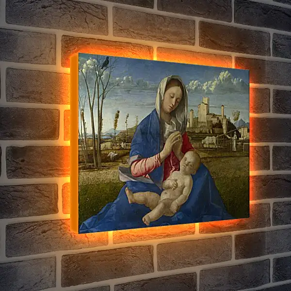 Лайтбокс световая панель - Madonna of the Meadow. Джованни Беллини