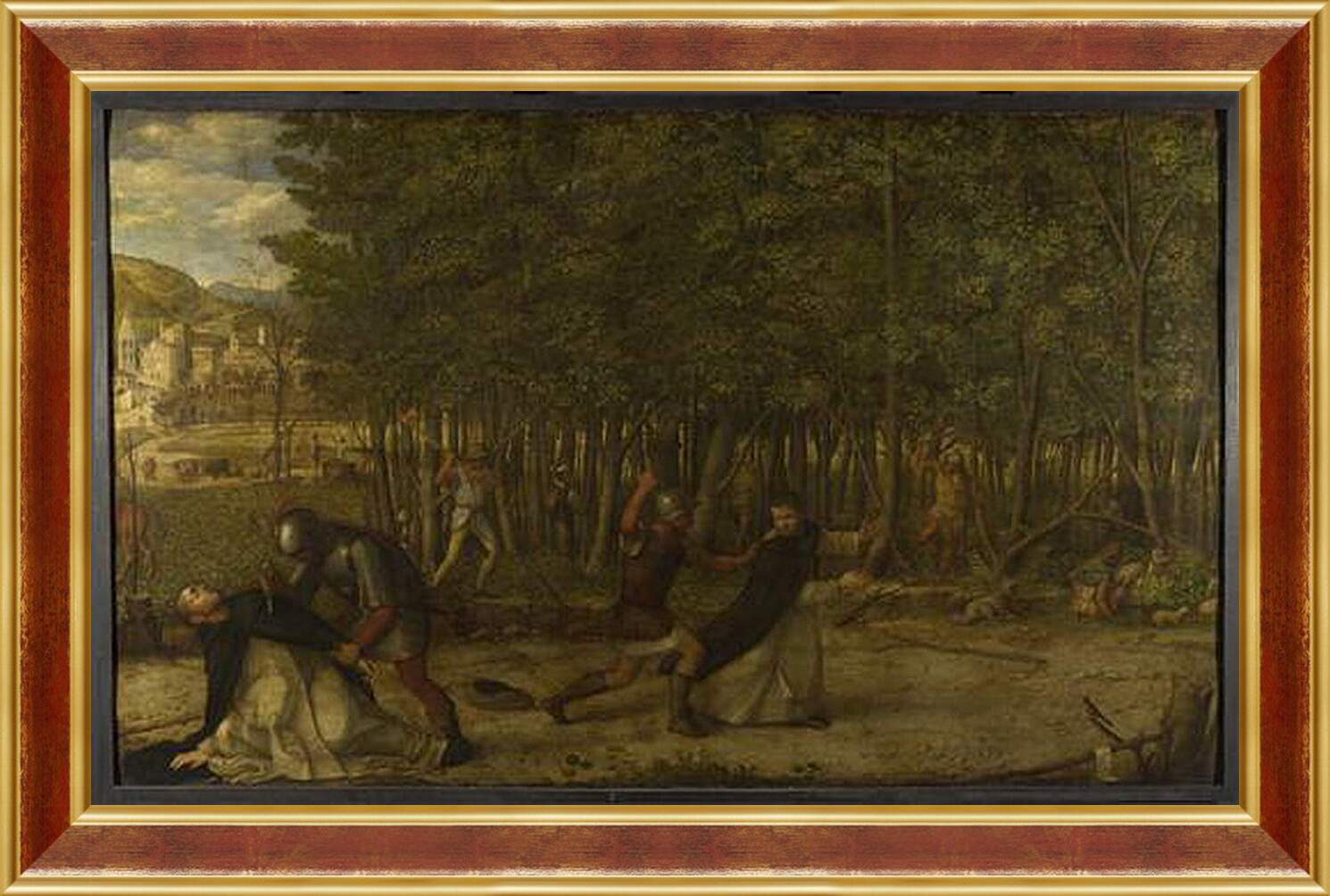 Картина в раме - The Assassination of Saint Peter Martyr. Джованни Беллини
