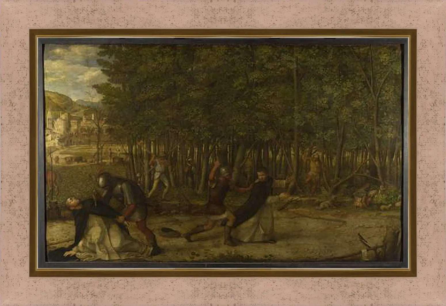 Картина в раме - The Assassination of Saint Peter Martyr. Джованни Беллини
