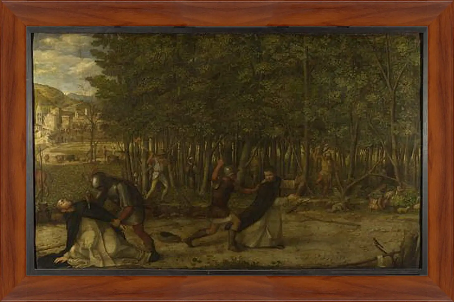 Картина в раме - The Assassination of Saint Peter Martyr. Джованни Беллини