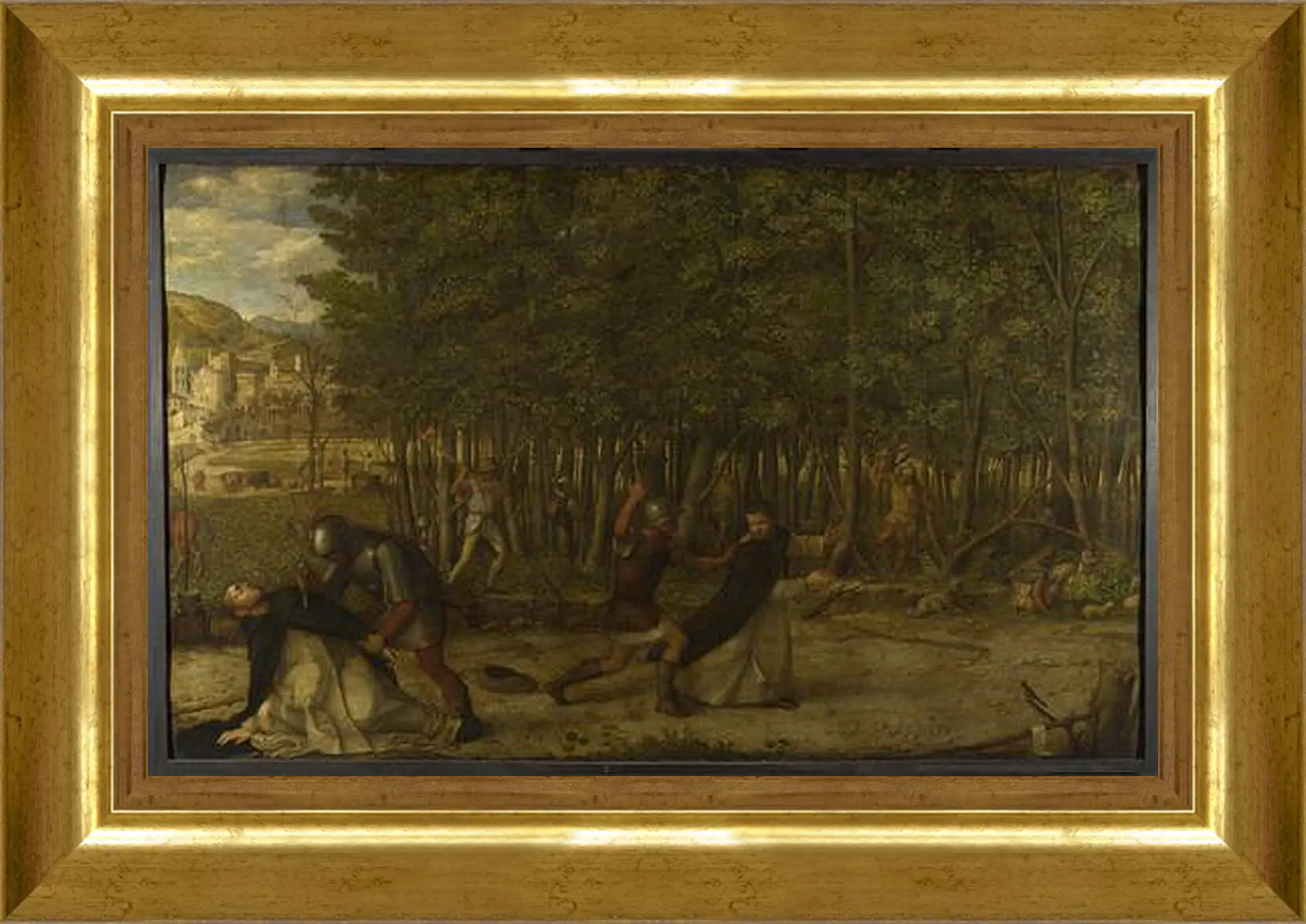 Картина в раме - The Assassination of Saint Peter Martyr. Джованни Беллини