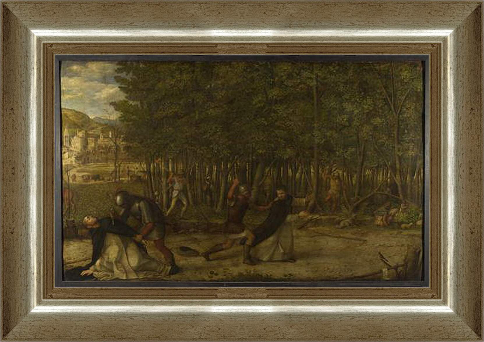 Картина в раме - The Assassination of Saint Peter Martyr. Джованни Беллини
