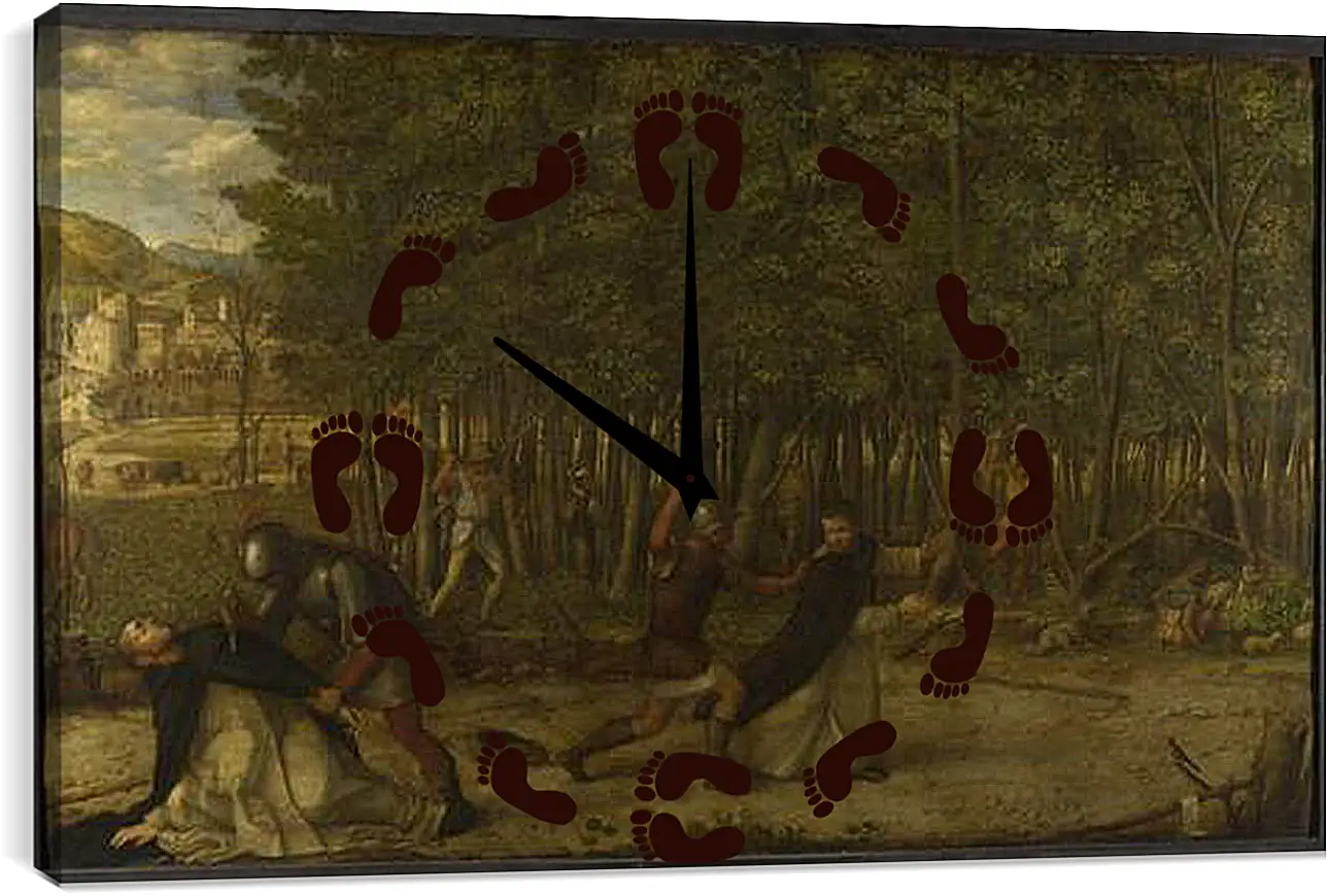 Часы картина - The Assassination of Saint Peter Martyr. Джованни Беллини