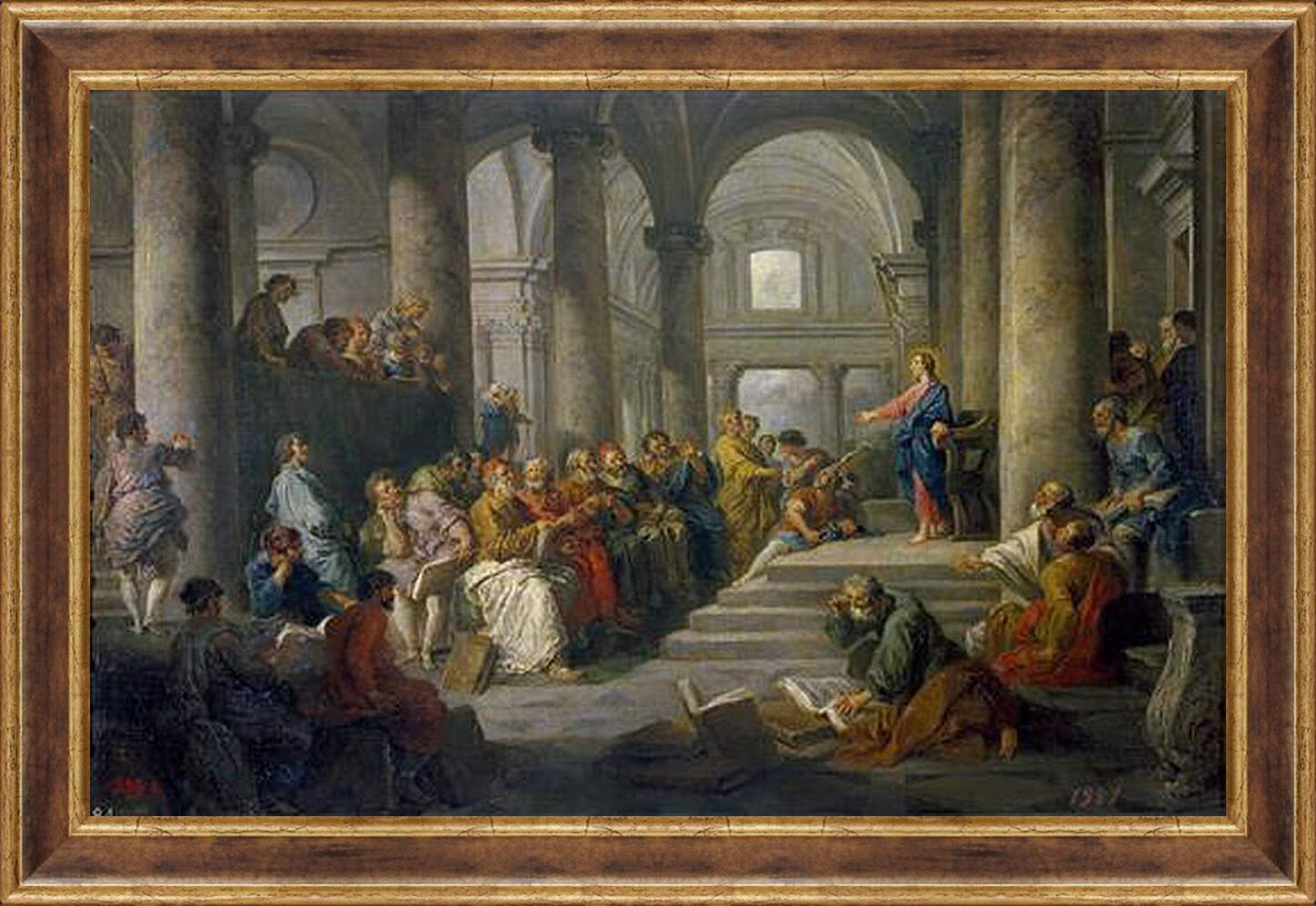 Картина в раме - Христос среди книжников. Джованни Паоло Панини
