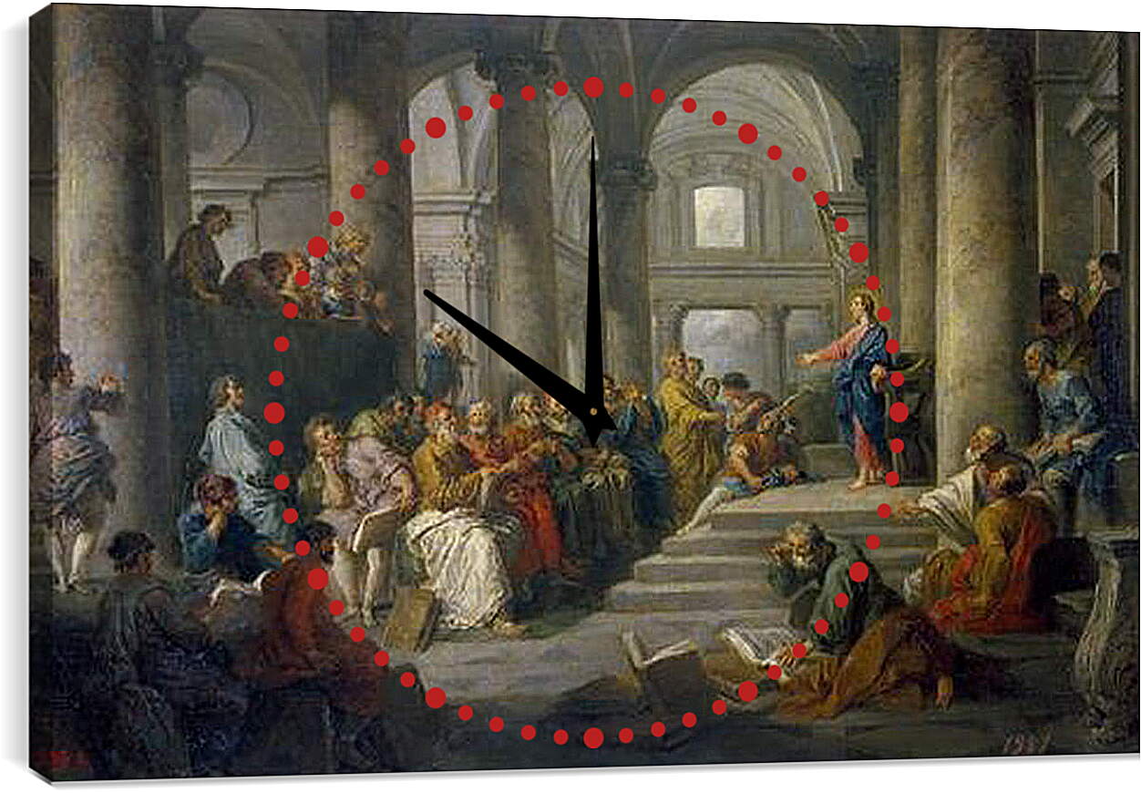 Часы картина - Христос среди книжников. Джованни Паоло Панини
