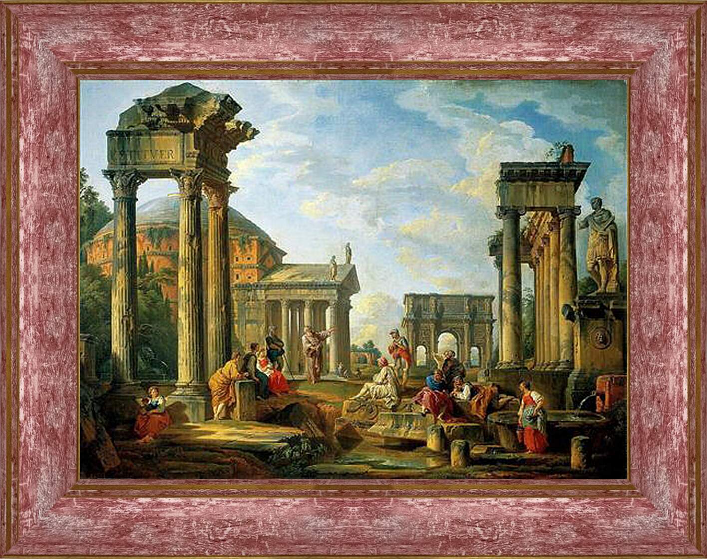 Картина в раме - Римские руины. Джованни Паоло Панини
