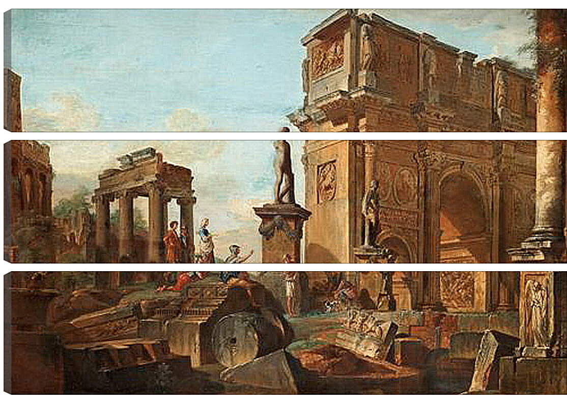 Модульная картина - Каприччо с римскими руинами и аркой Константина. Джованни Паоло Панини