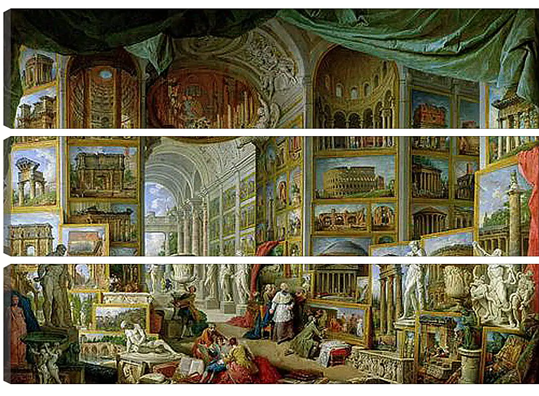 Модульная картина - Gallery of Views of Ancient Rome. Джованни Паоло Панини