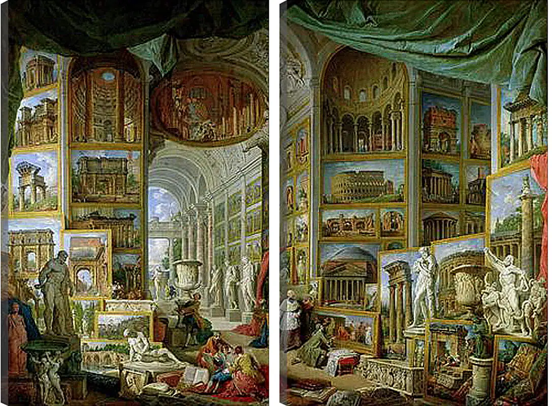 Модульная картина - Gallery of Views of Ancient Rome. Джованни Паоло Панини