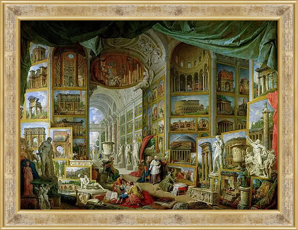 Картина в раме - Gallery of Views of Ancient Rome. Джованни Паоло Панини