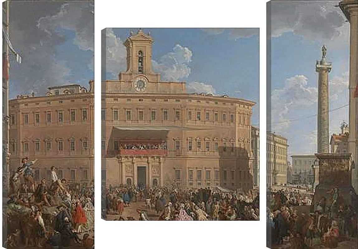 Модульная картина - The Lottery in Piazza di Montecitorio. Джованни Паоло Панини