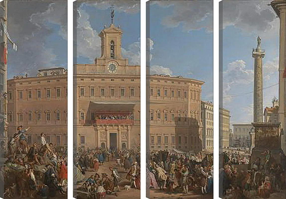 Модульная картина - The Lottery in Piazza di Montecitorio. Джованни Паоло Панини