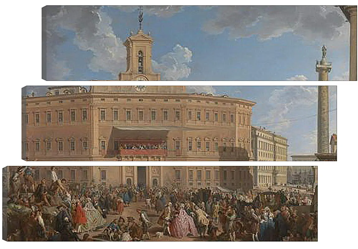 Модульная картина - The Lottery in Piazza di Montecitorio. Джованни Паоло Панини