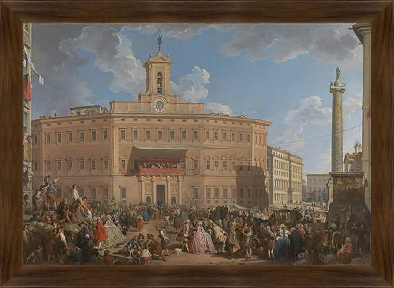 Картина в раме - The Lottery in Piazza di Montecitorio. Джованни Паоло Панини