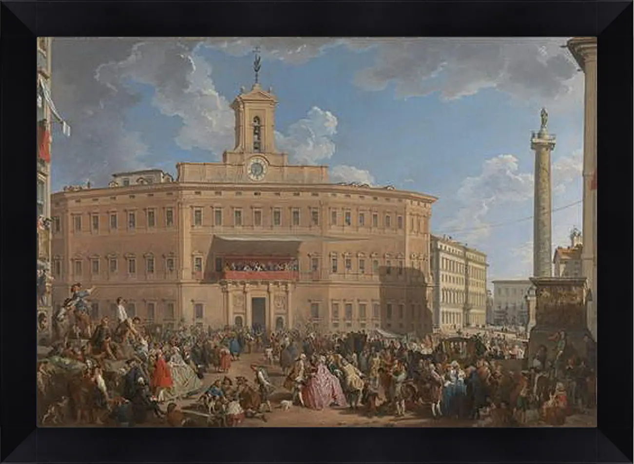 Картина в раме - The Lottery in Piazza di Montecitorio. Джованни Паоло Панини