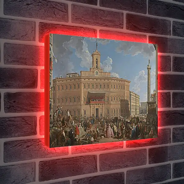 Лайтбокс световая панель - The Lottery in Piazza di Montecitorio. Джованни Паоло Панини