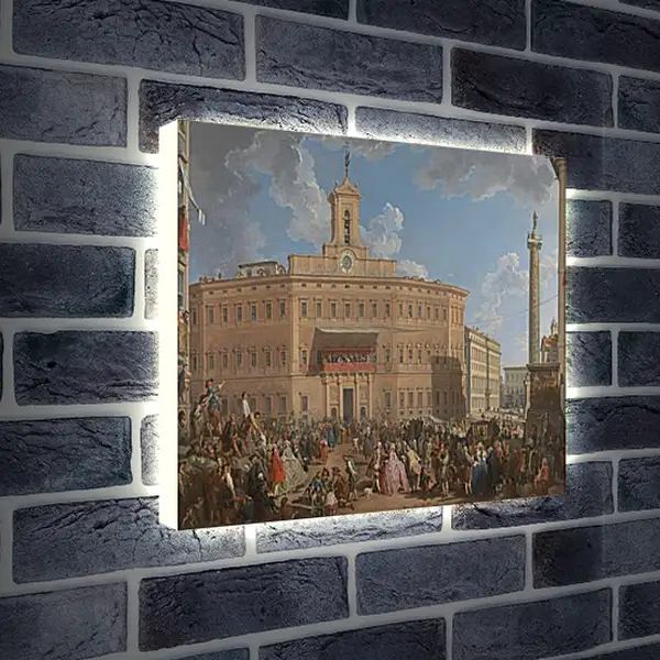 Лайтбокс световая панель - The Lottery in Piazza di Montecitorio. Джованни Паоло Панини