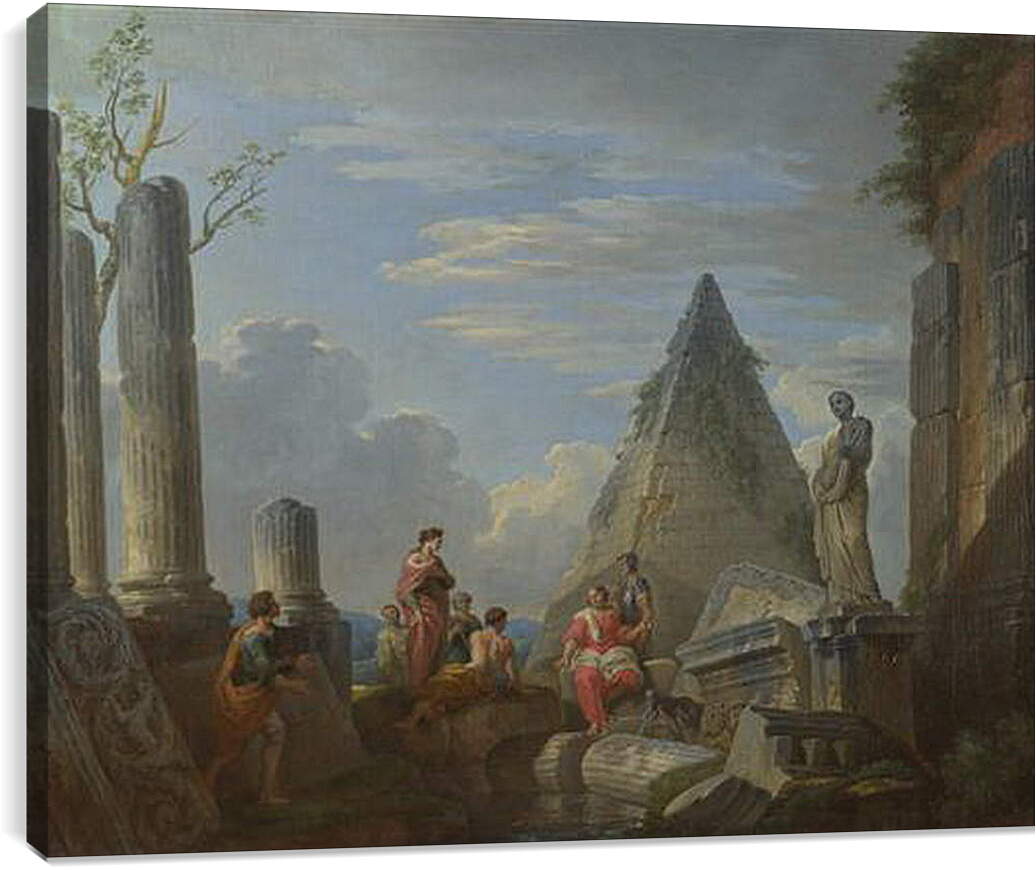 Постер и плакат - Roman Ruins with Figures. Джованни Паоло Панини

