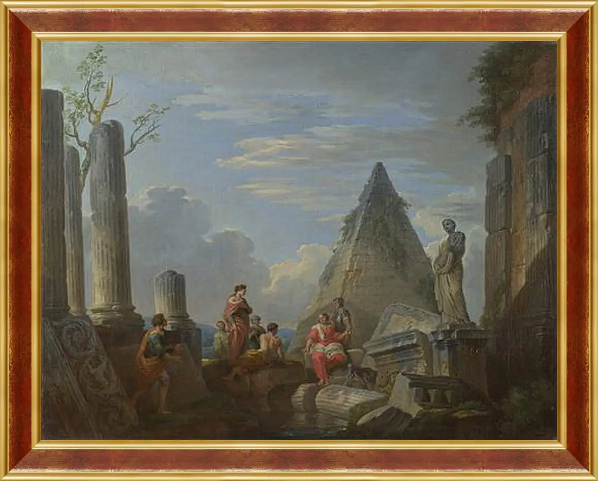 Картина в раме - Roman Ruins with Figures. Джованни Паоло Панини