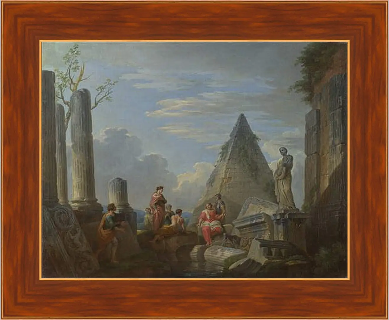 Картина в раме - Roman Ruins with Figures. Джованни Паоло Панини