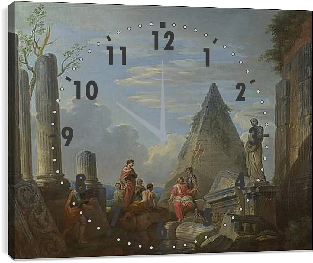 Часы картина - Roman Ruins with Figures. Джованни Паоло Панини