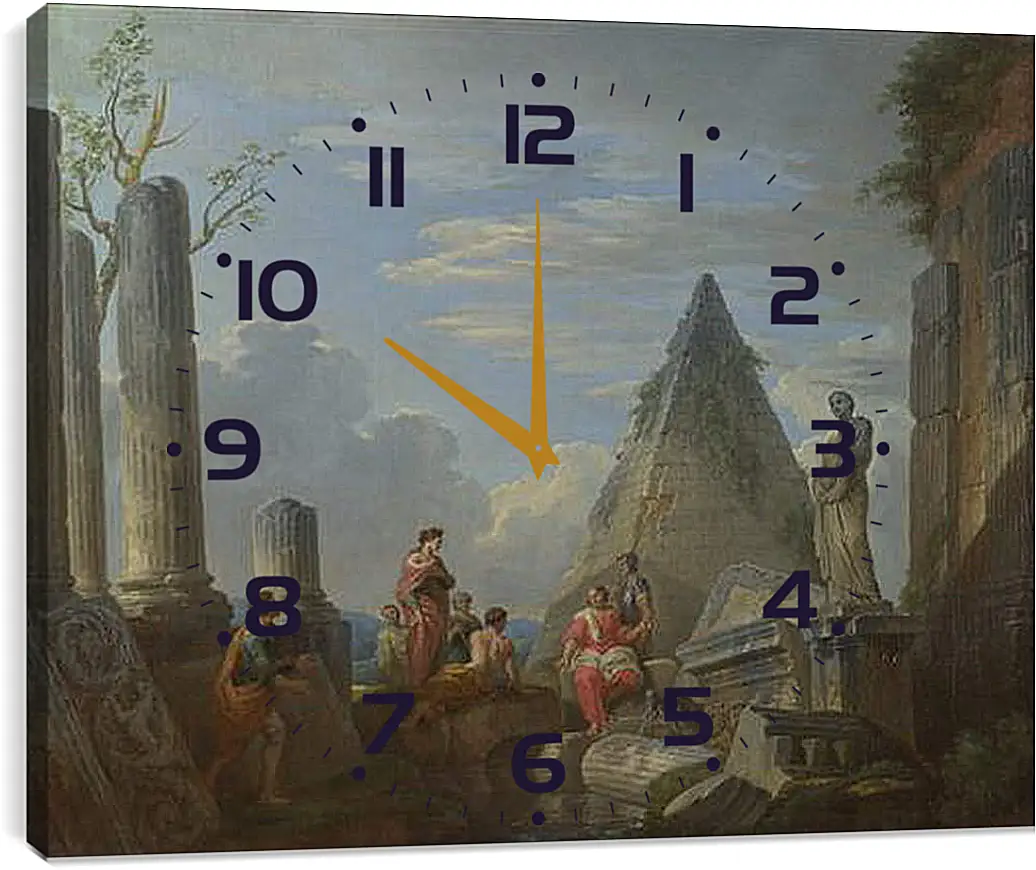 Часы картина - Roman Ruins with Figures. Джованни Паоло Панини