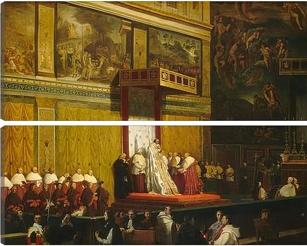 Модульная картина - Папа Пий VII В Сикстинской Капелле. Жан Огюст Доминик Энгр