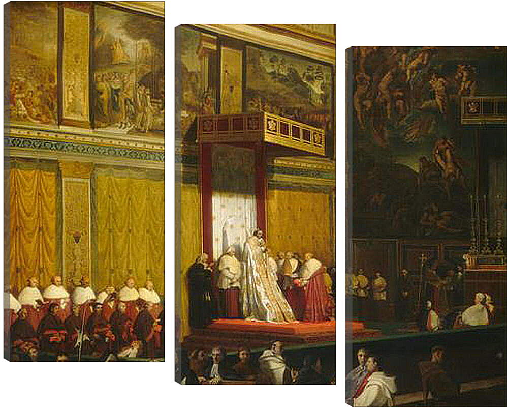 Модульная картина - Папа Пий VII В Сикстинской Капелле. Жан Огюст Доминик Энгр

