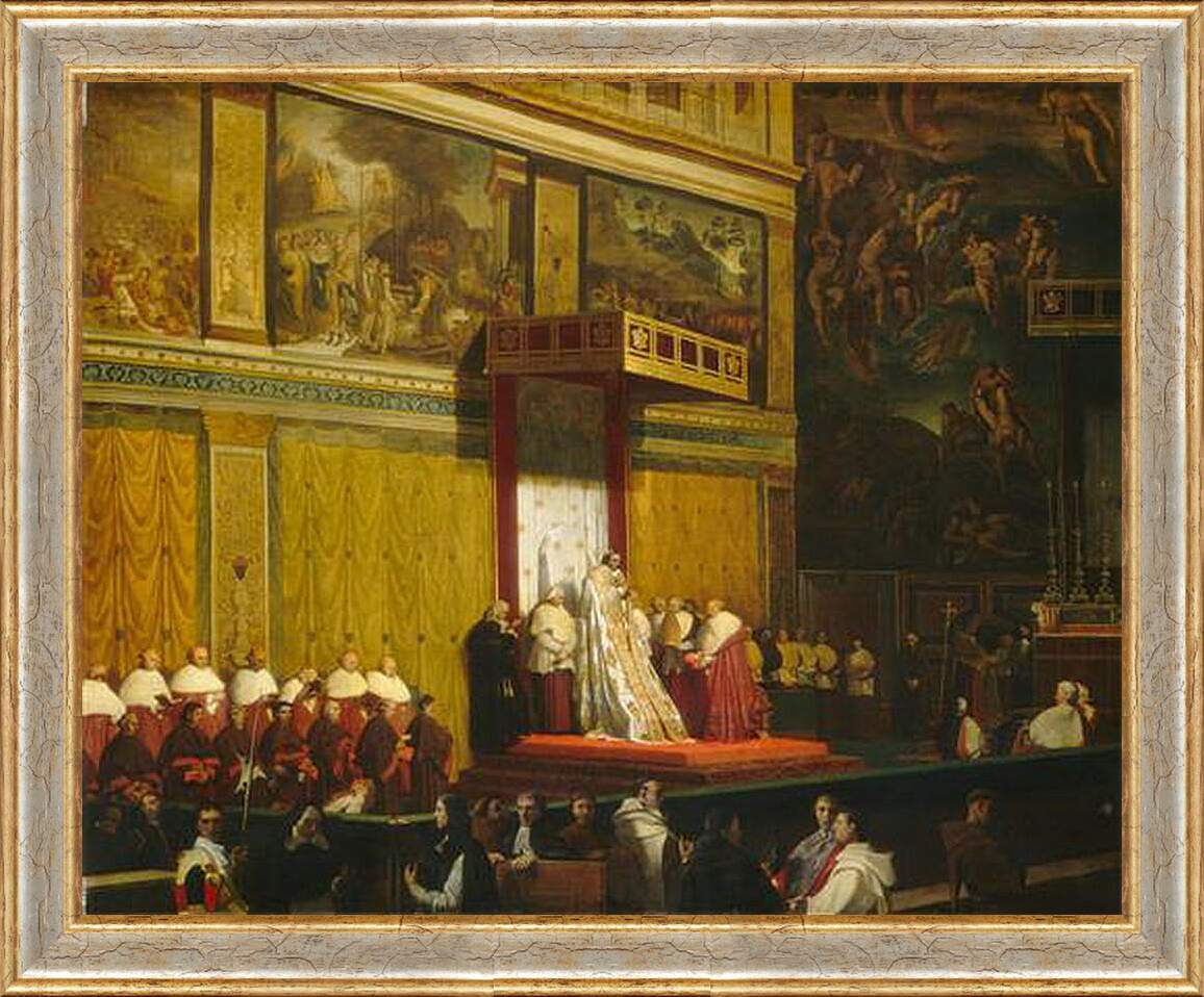 Картина в раме - Папа Пий VII В Сикстинской Капелле. Жан Огюст Доминик Энгр
