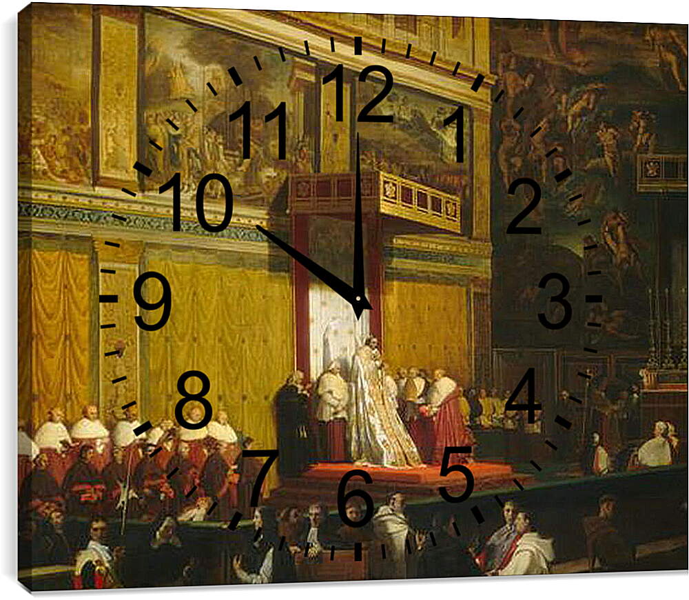Часы картина - Папа Пий VII В Сикстинской Капелле. Жан Огюст Доминик Энгр
