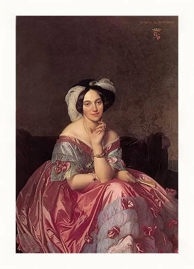 Картина в раме - Ingres Baronne James de Rothschild - Баронесса Ротшильд. Жан Огюст Доминик Энгр
