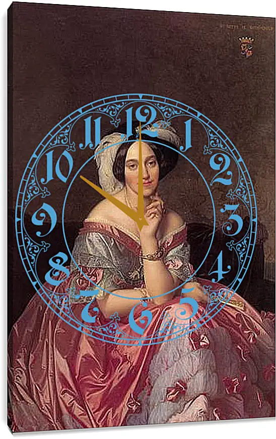 Часы картина - Ingres Baronne James de Rothschild - Баронесса Ротшильд. Жан Огюст Доминик Энгр
