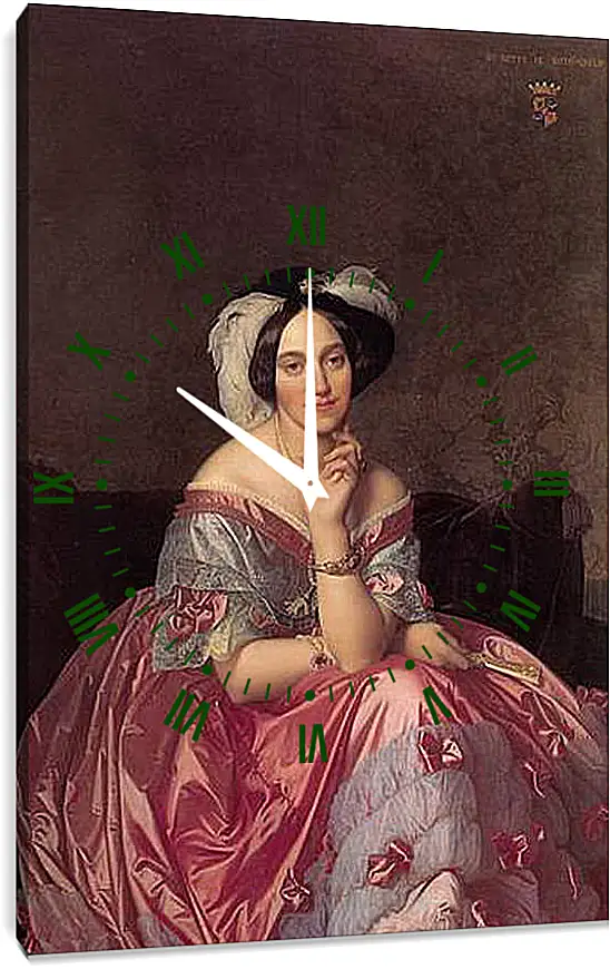 Часы картина - Ingres Baronne James de Rothschild - Баронесса Ротшильд. Жан Огюст Доминик Энгр
