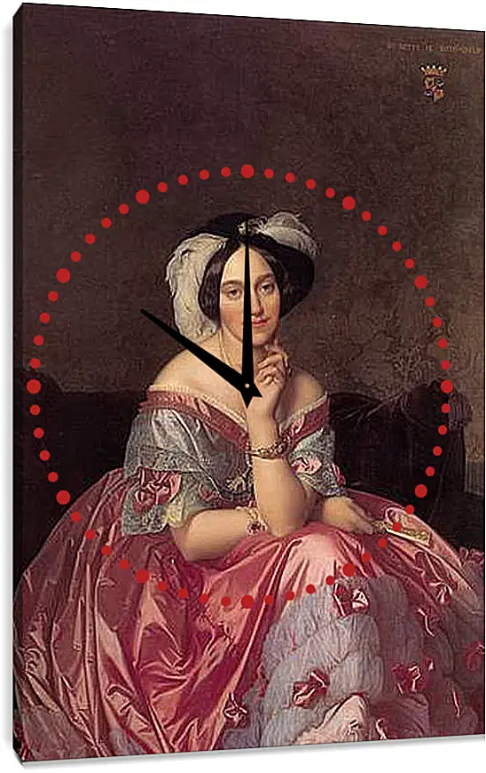 Часы картина - Ingres Baronne James de Rothschild - Баронесса Ротшильд. Жан Огюст Доминик Энгр
