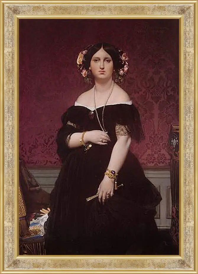 Картина в раме - Madame Paul Sigisbert Moitessier. Жан Огюст Доминик Энгр