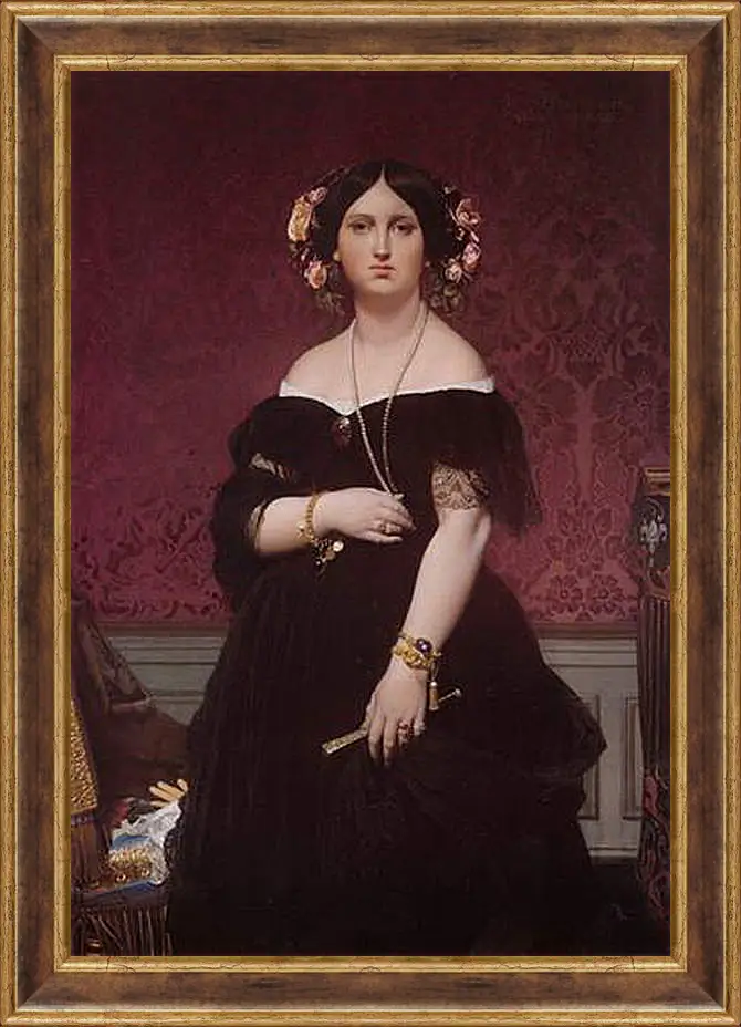 Картина в раме - Madame Paul Sigisbert Moitessier. Жан Огюст Доминик Энгр
