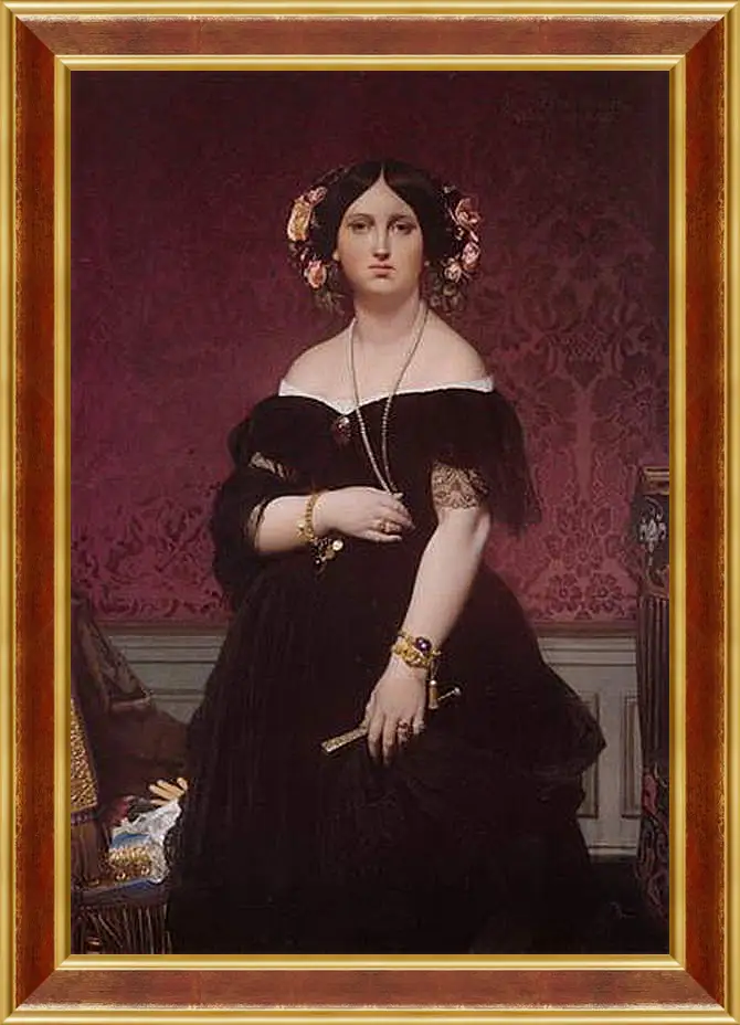 Картина в раме - Madame Paul Sigisbert Moitessier. Жан Огюст Доминик Энгр
