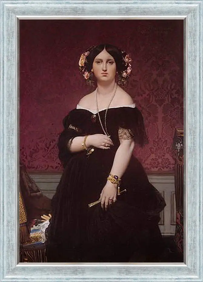 Картина в раме - Madame Paul Sigisbert Moitessier. Жан Огюст Доминик Энгр
