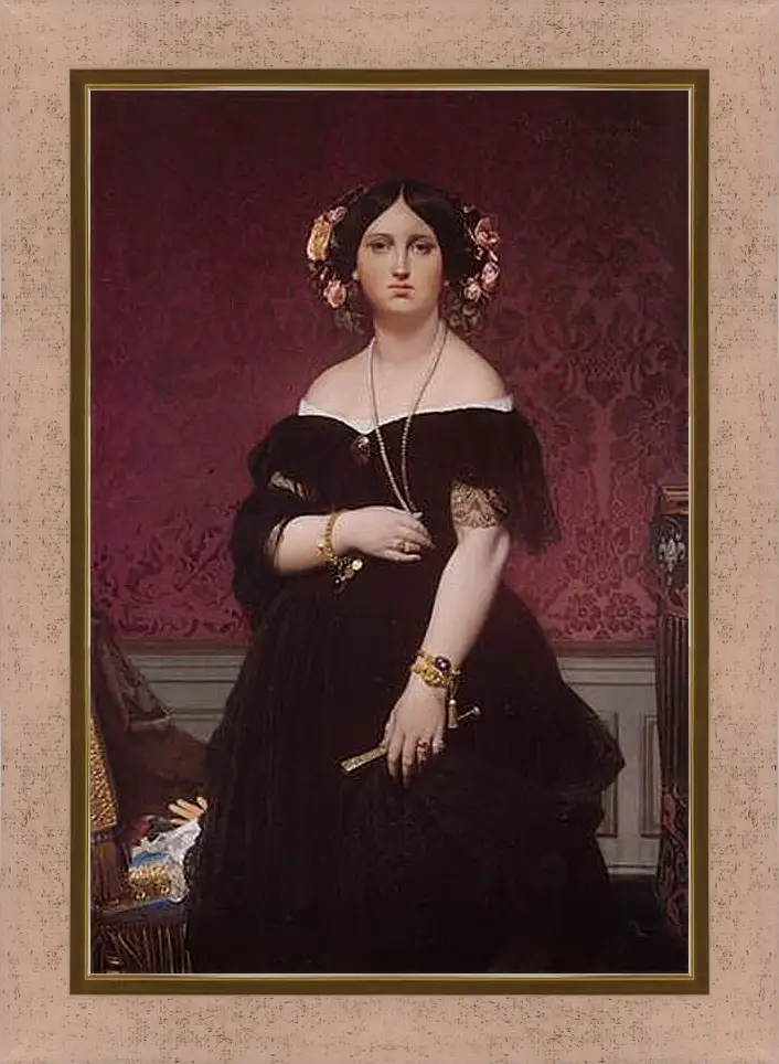 Картина в раме - Madame Paul Sigisbert Moitessier. Жан Огюст Доминик Энгр