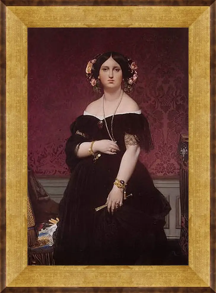 Картина в раме - Madame Paul Sigisbert Moitessier. Жан Огюст Доминик Энгр