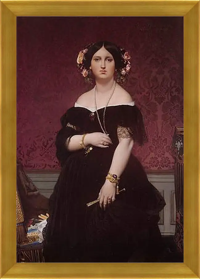 Картина в раме - Madame Paul Sigisbert Moitessier. Жан Огюст Доминик Энгр