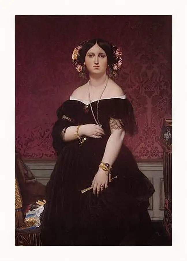 Картина в раме - Madame Paul Sigisbert Moitessier. Жан Огюст Доминик Энгр