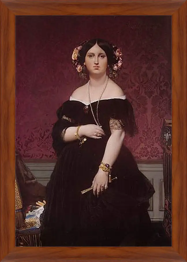 Картина в раме - Madame Paul Sigisbert Moitessier. Жан Огюст Доминик Энгр