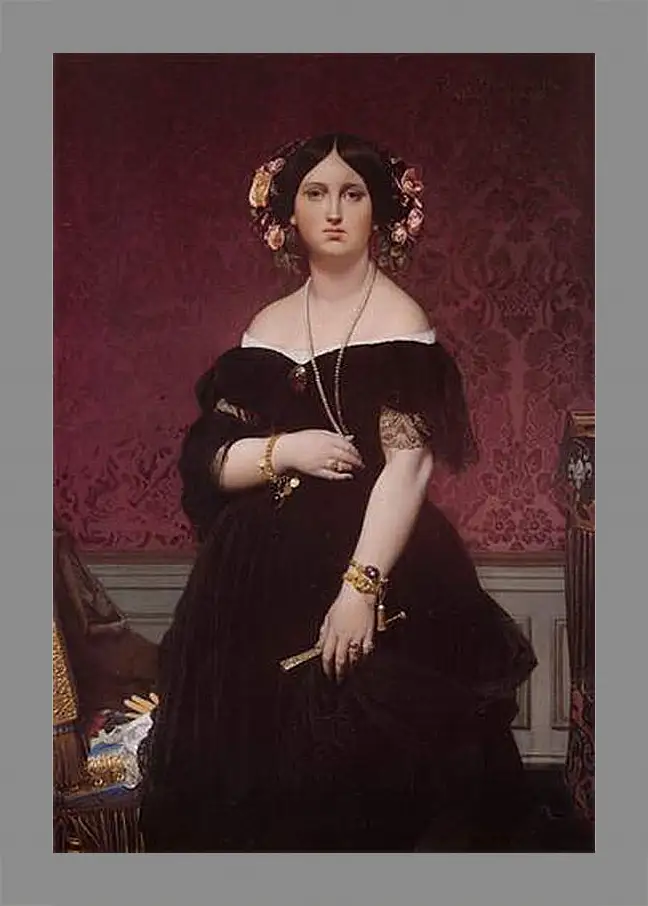 Картина в раме - Madame Paul Sigisbert Moitessier. Жан Огюст Доминик Энгр