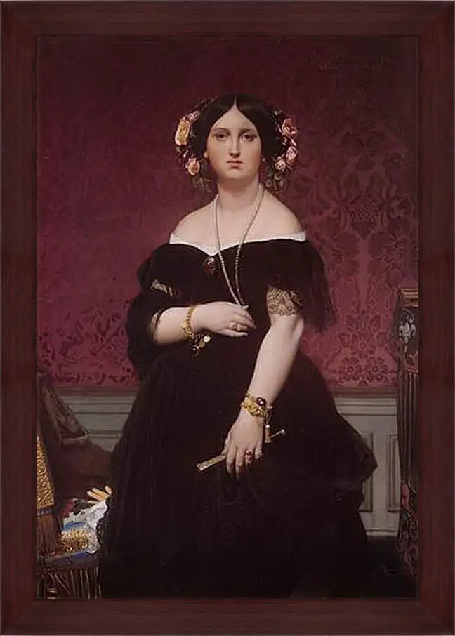 Картина в раме - Madame Paul Sigisbert Moitessier. Жан Огюст Доминик Энгр
