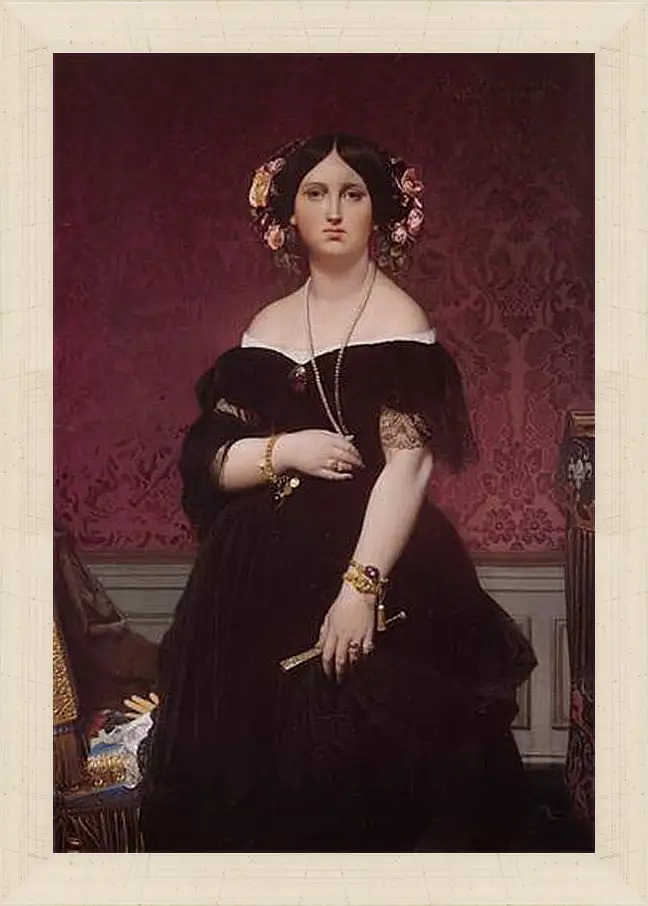 Картина в раме - Madame Paul Sigisbert Moitessier. Жан Огюст Доминик Энгр