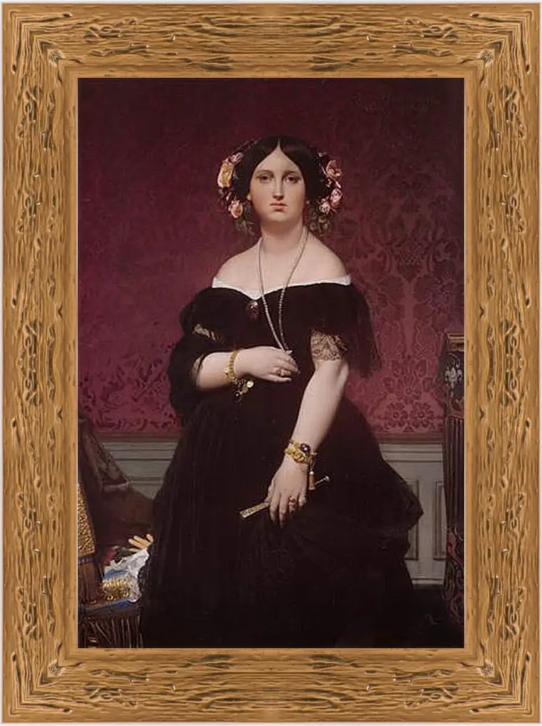 Картина в раме - Madame Paul Sigisbert Moitessier. Жан Огюст Доминик Энгр
